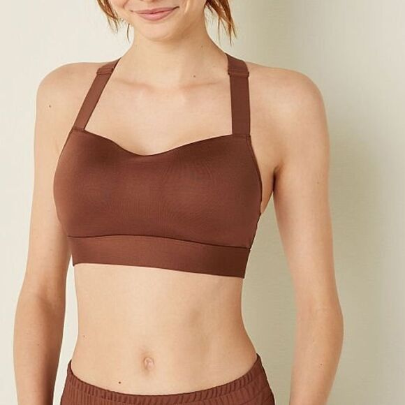 Victoria’s Secret Pink Ultimate Push Up Padded sport yoga gym bra brown X-Large - Picture 5 of 7